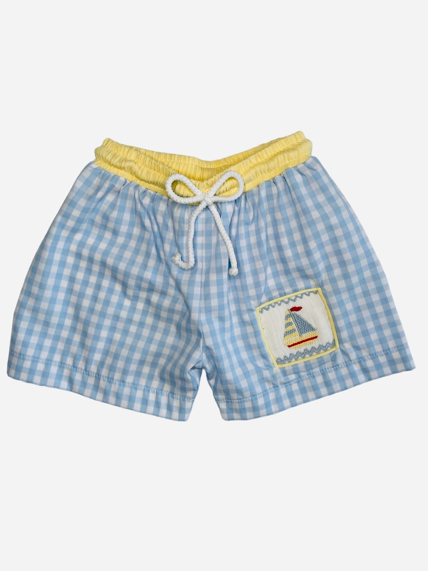 Sailboat Smocked Boys Swimsuit