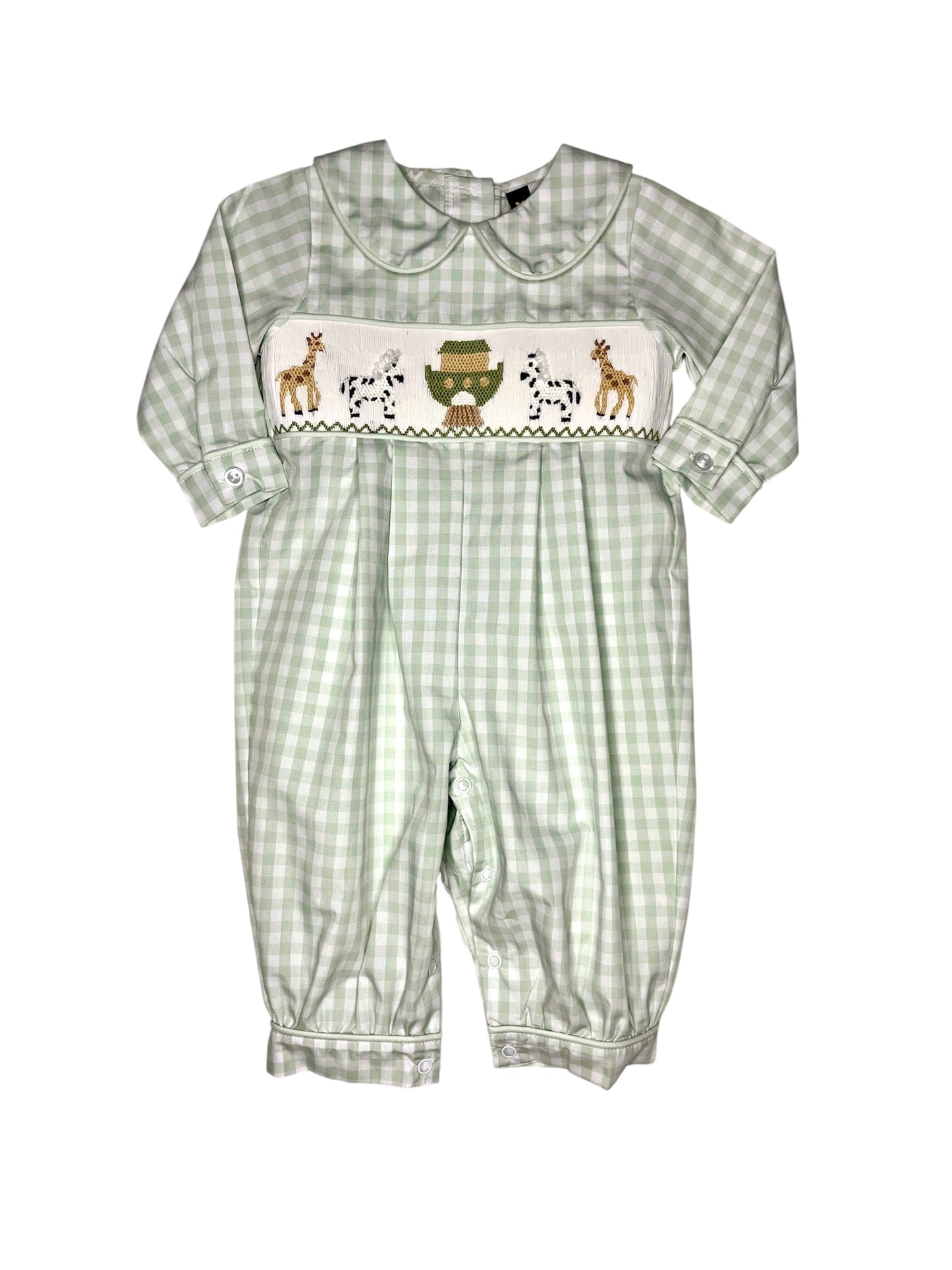 Noah's Ark Smocked Boys Romper