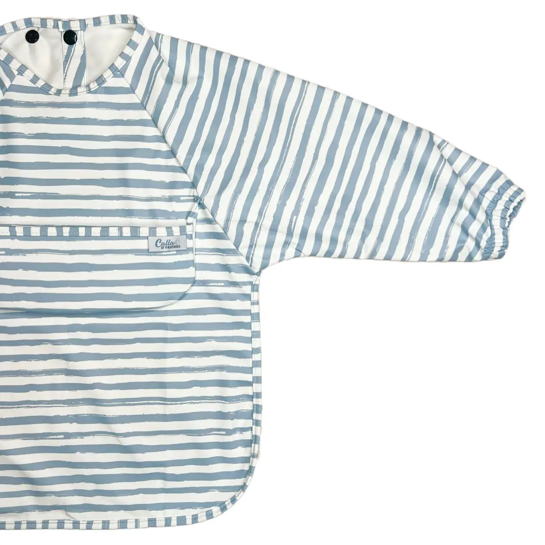 Grayson Long Sleeve Bib - Powder Blue Stripe 6m-3y