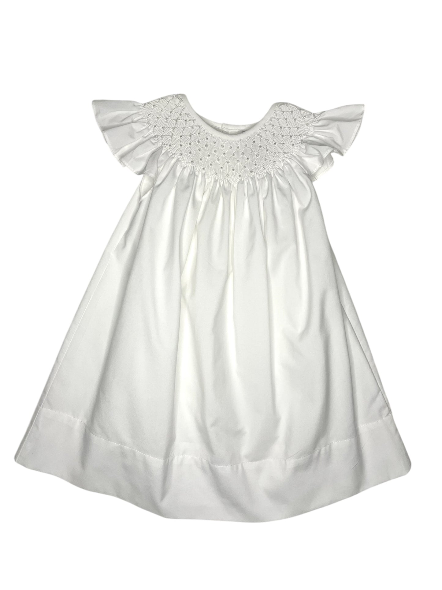 Catherine Pearl White Smocked Dress