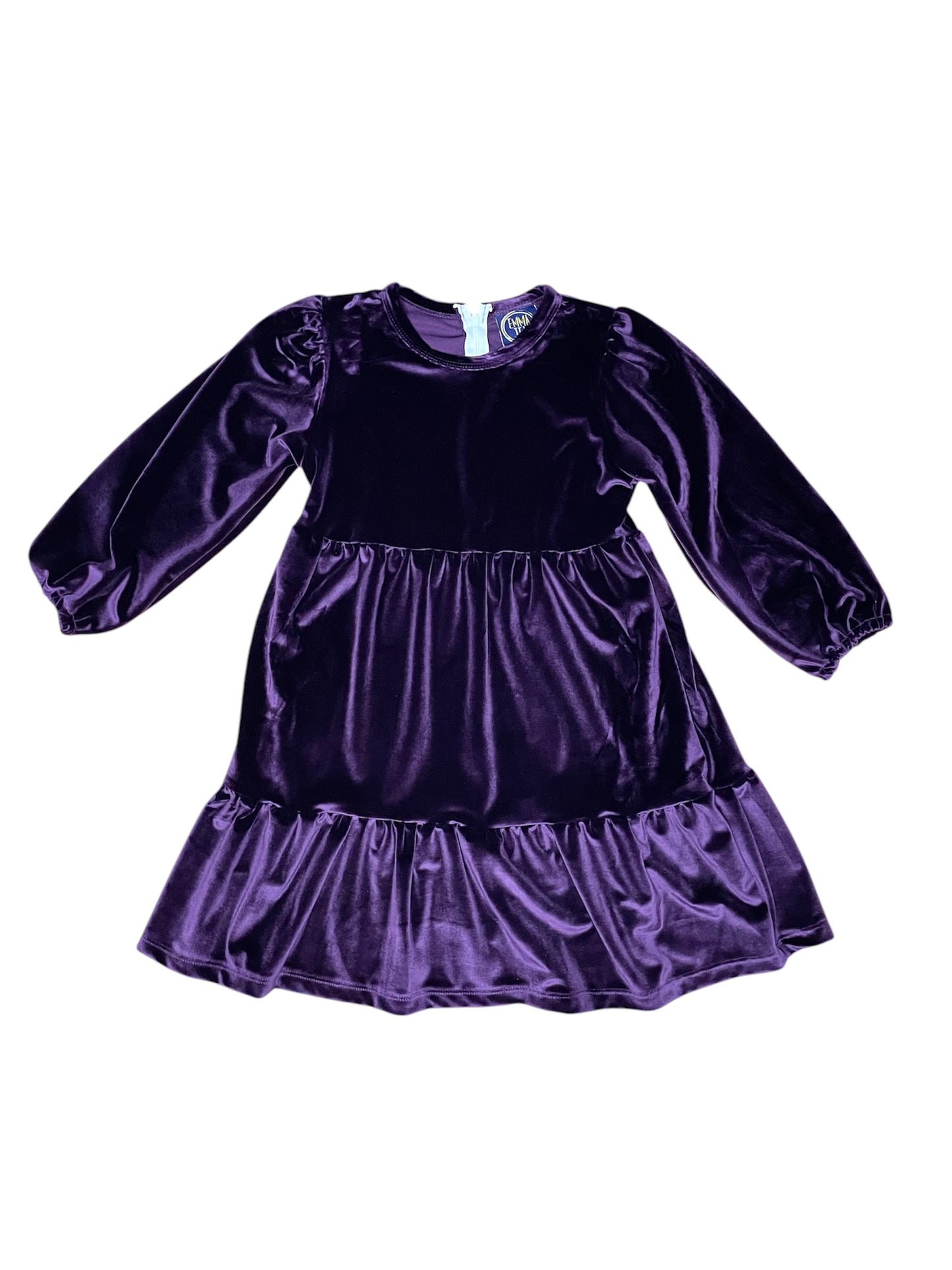 Kinsley L/S Velvet Dress - Purple