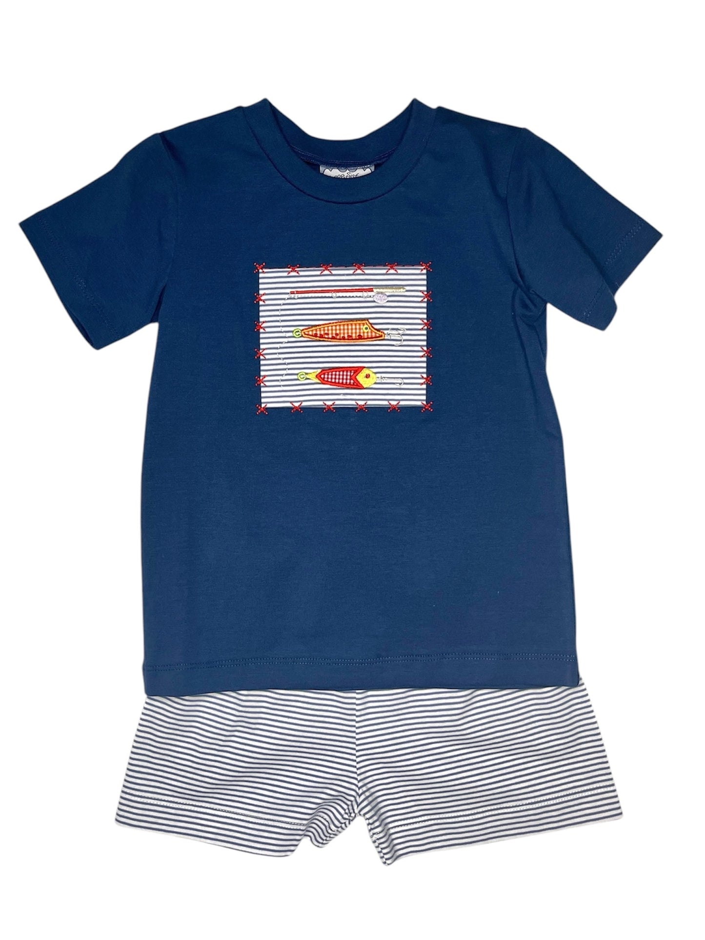 Fishing Lures Applique' Short Set