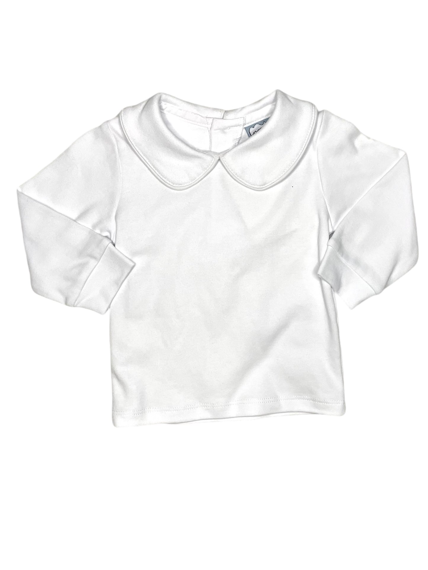 Boys White Knit Long Sleeve Shirt