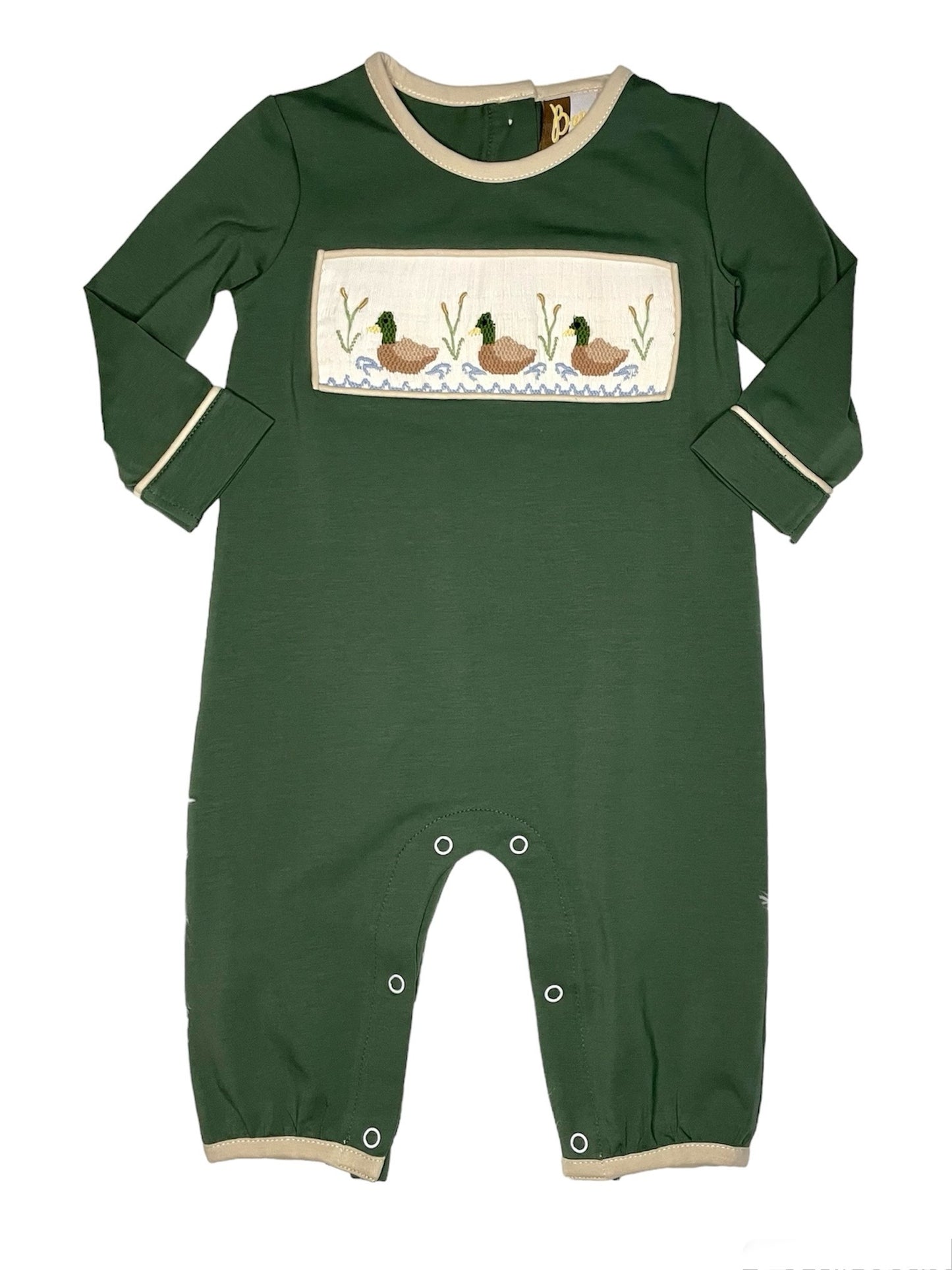 Mallard Duck Smocked Boy Romper