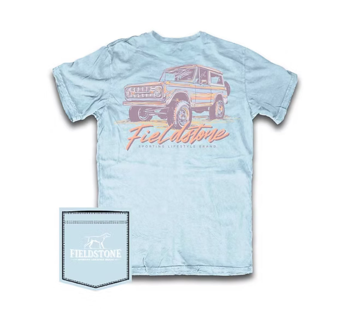 Youth Neon Bronco t-shirt- Chambray