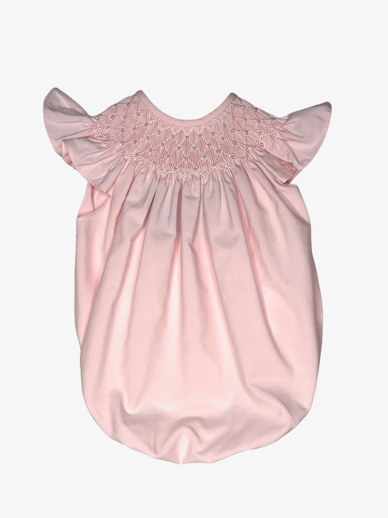 Catherine Pearl Pink Smocked Bubble