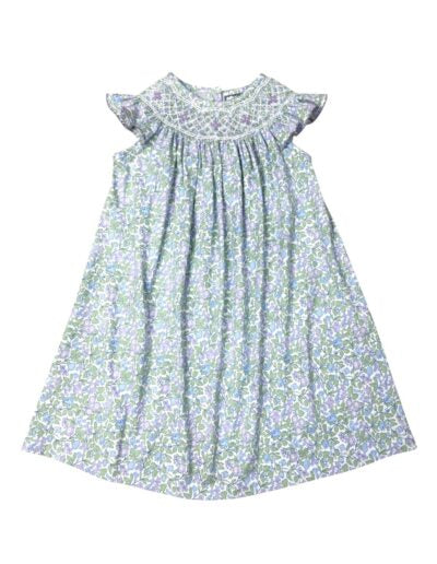 Three Sisters Lilac Floral Smocked Bishop