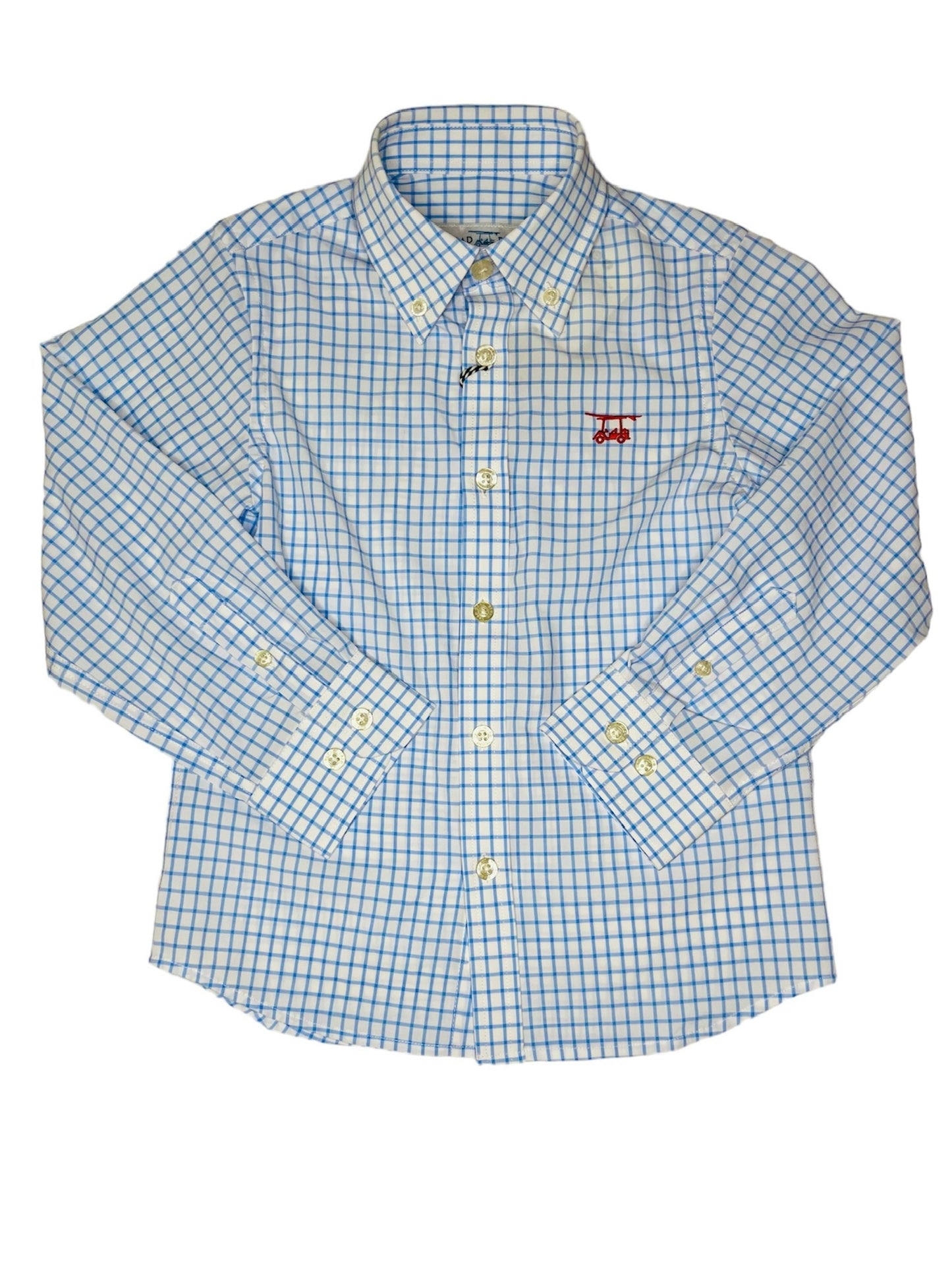 Boy's Youth Islander White w/Bell Check Button Up