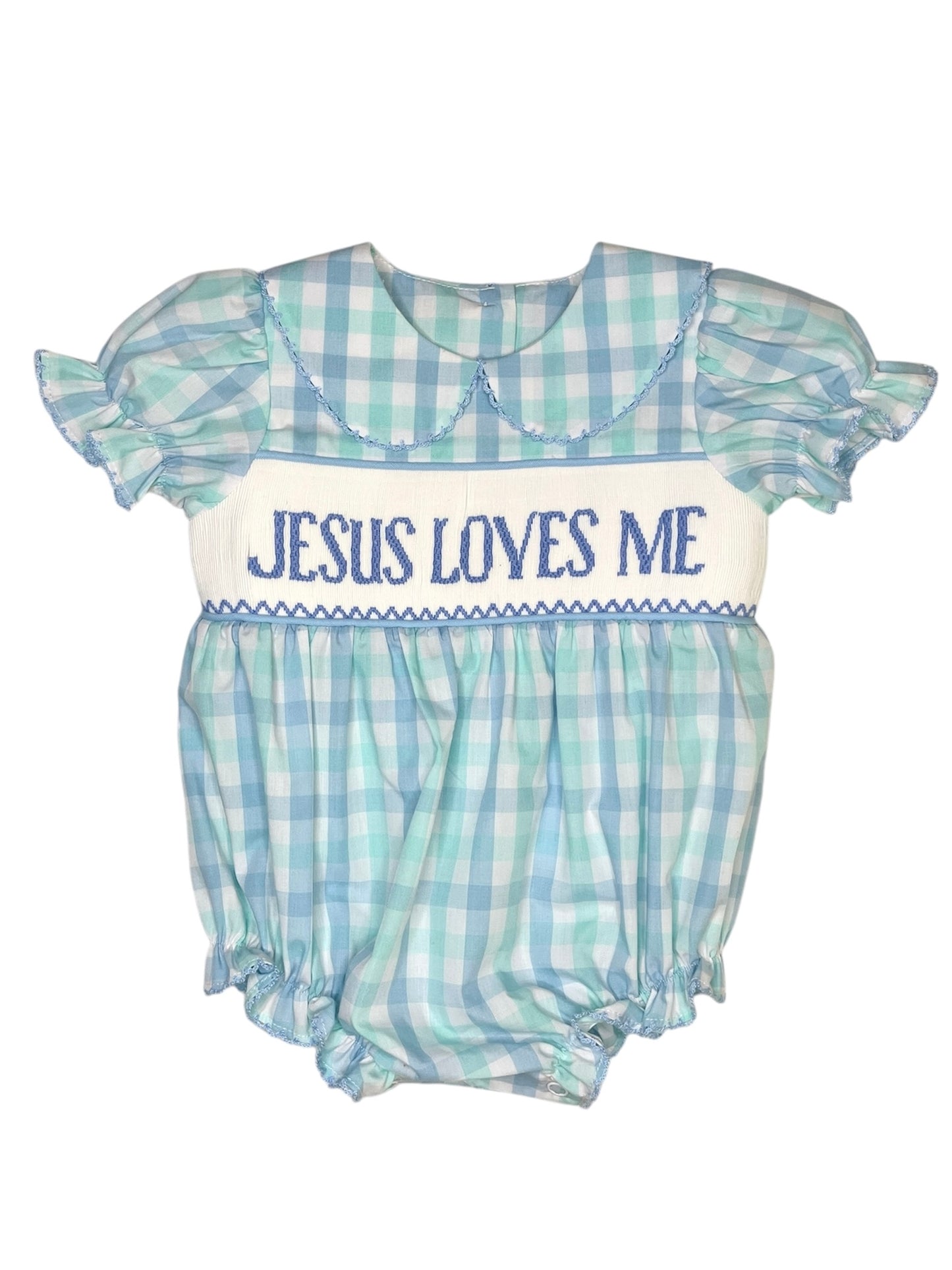 Jesus Loves Me Smocked Bubble