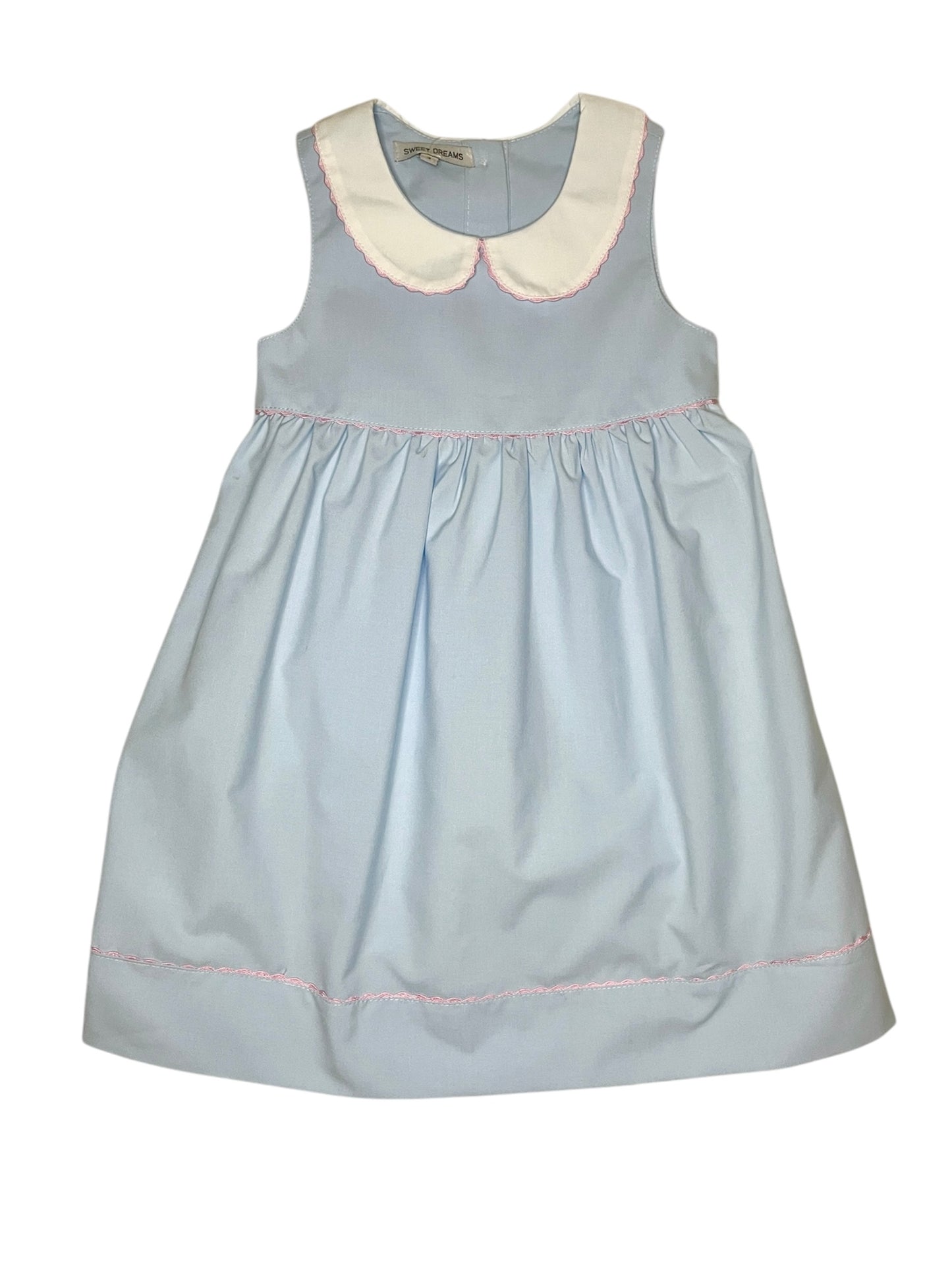 Blue Dress with Pink Ric Rac Trim