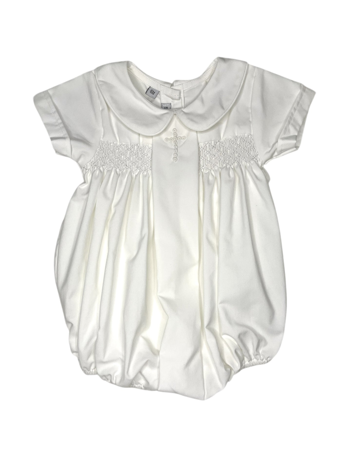Smocked Cross Boy Bubble