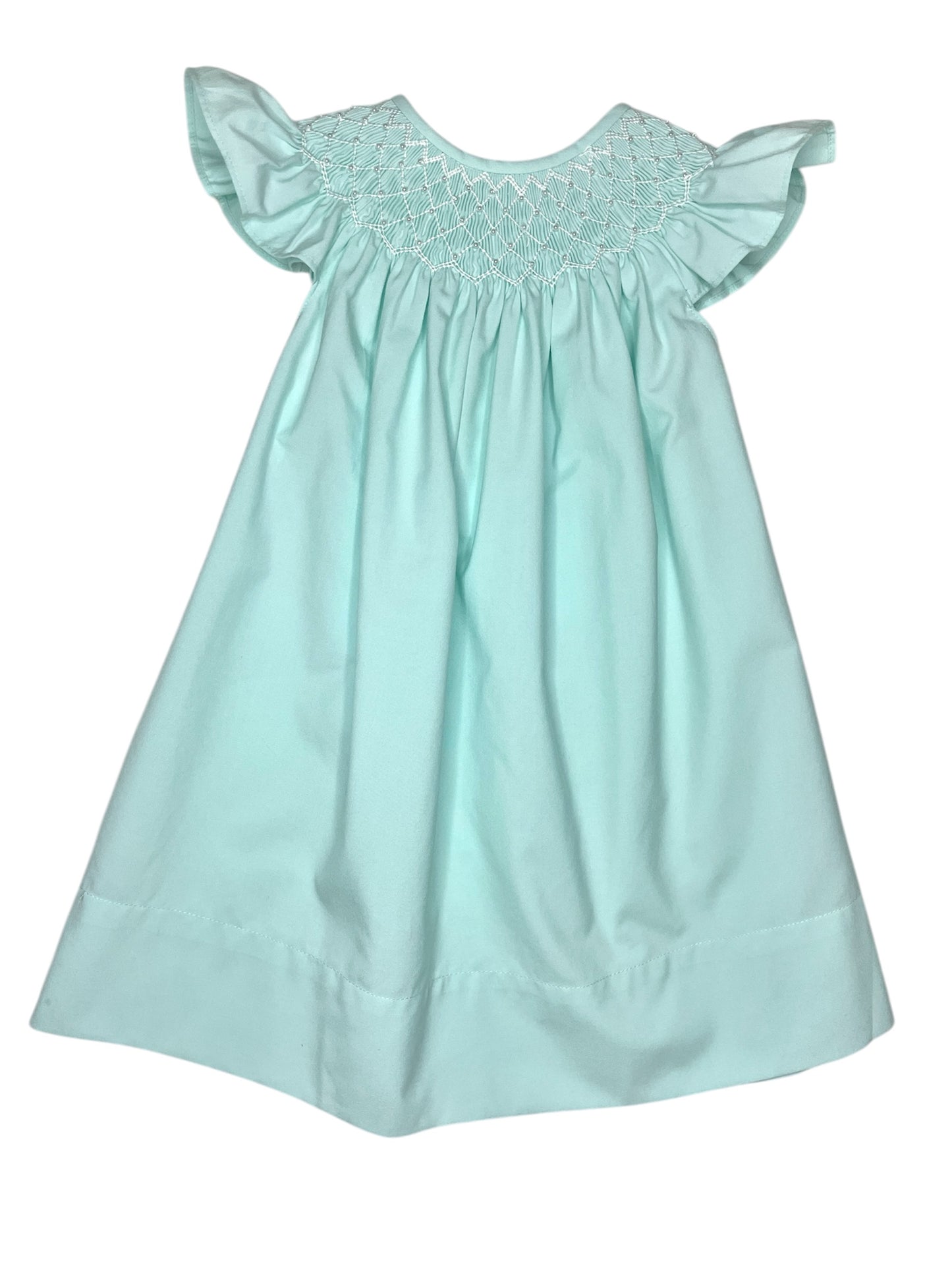 Catherine Pearl Mint Smocked Dress