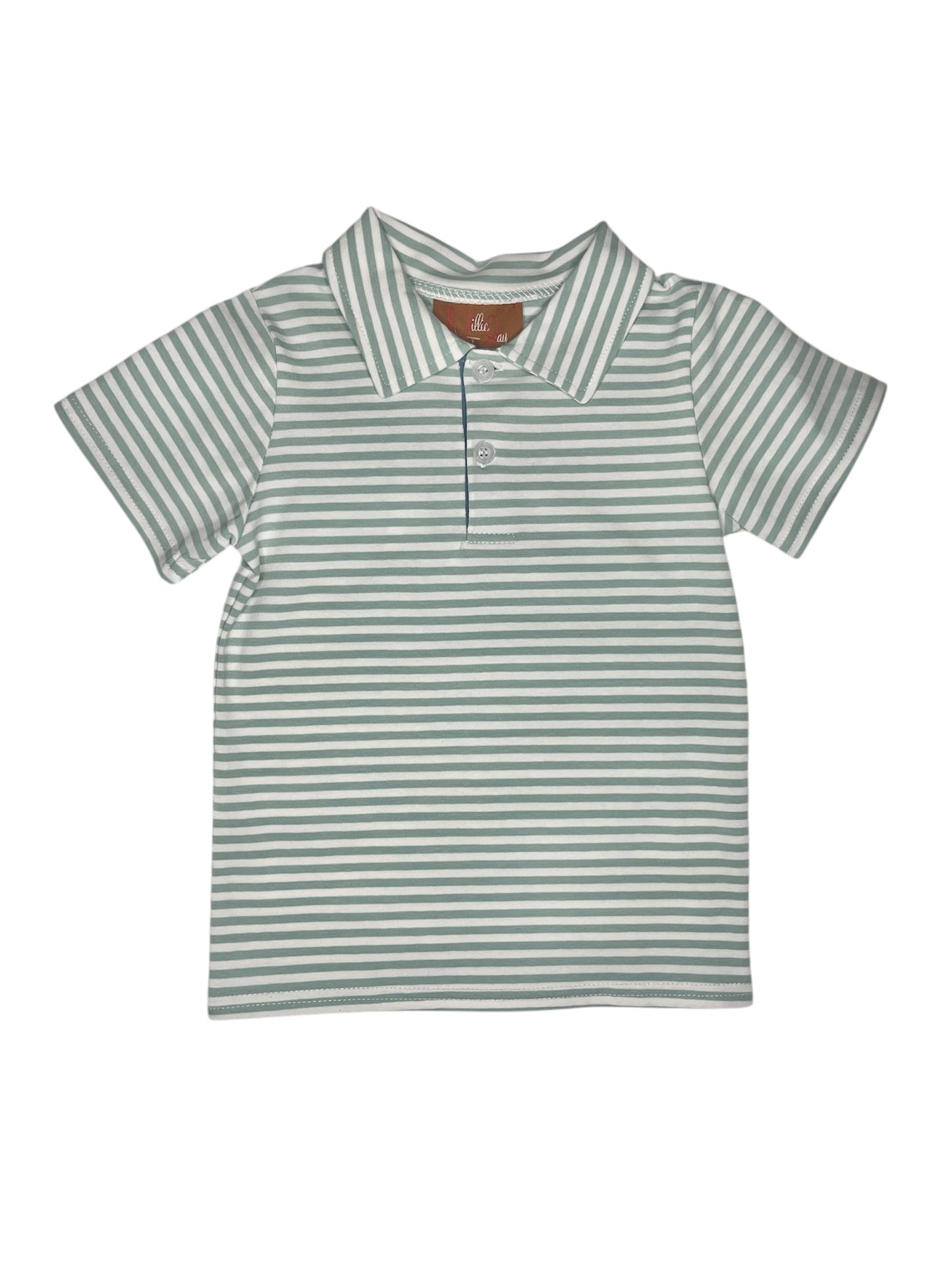 Bennett SS polo shirt - sage/green stripe