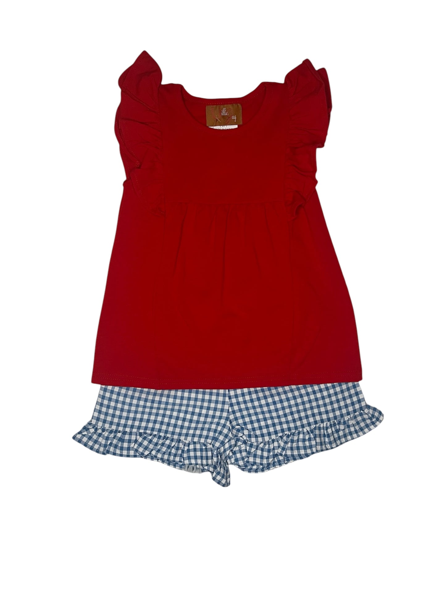 Juliana Short Set - Red & Blue