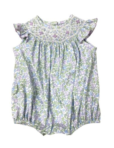 Three Sisters Lilac Floral Smocked Bubble