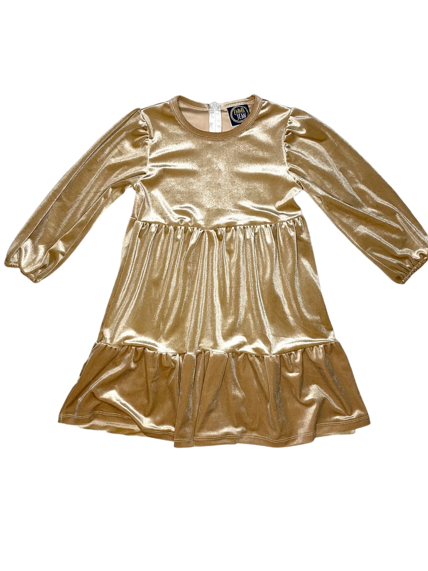 Kinsley L/S Velvet Dress - Tan