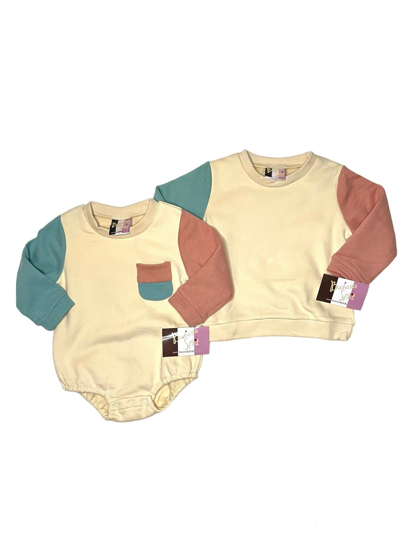Colorblock Sweatshirt - Cream