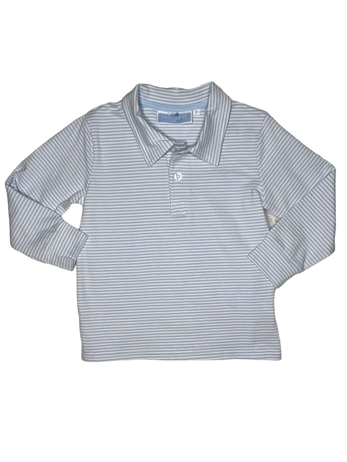 Jackson L/S Polo - Light Blue Stripe