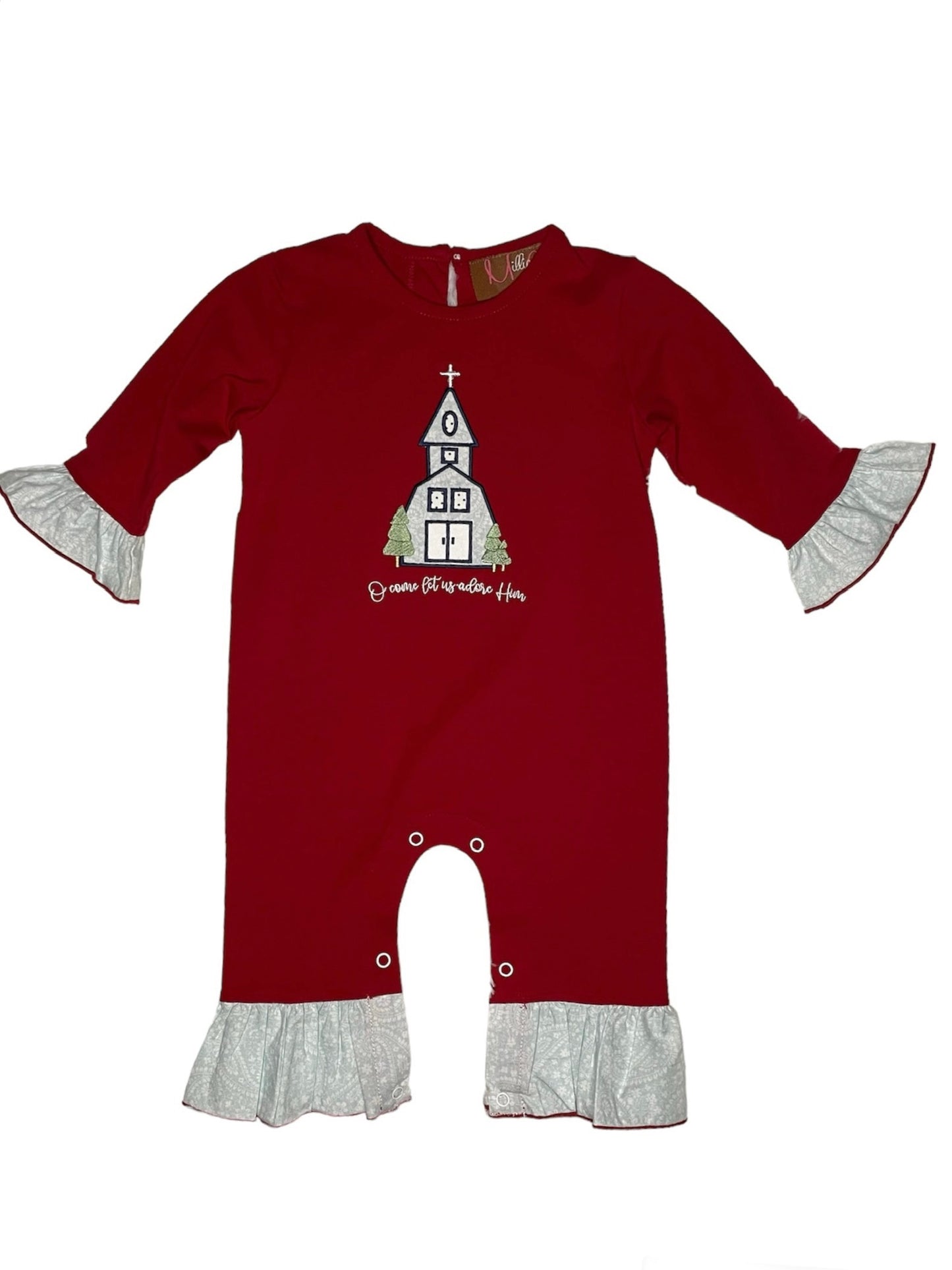 O Come Let Us Adore Him Girls Romper