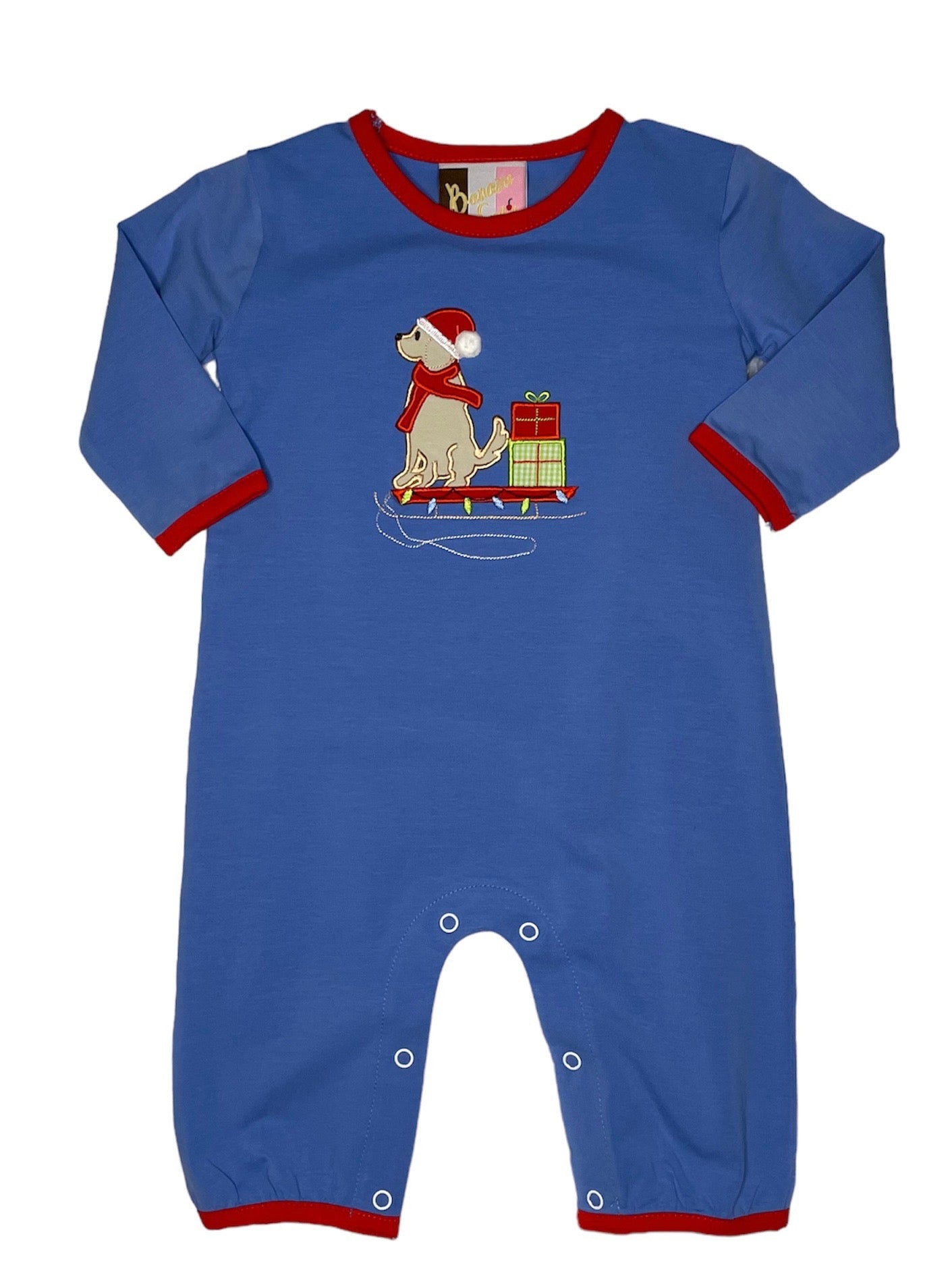 Christmas Sledding Boys Romper