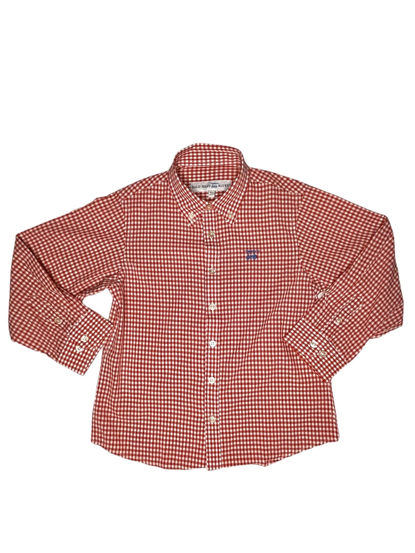 Bald Head Blues - Youth Islander Red/White Button-up