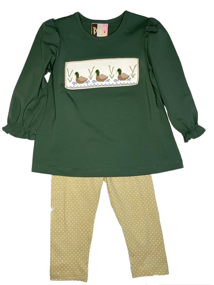 Mallard Duck Smocked Legging Set