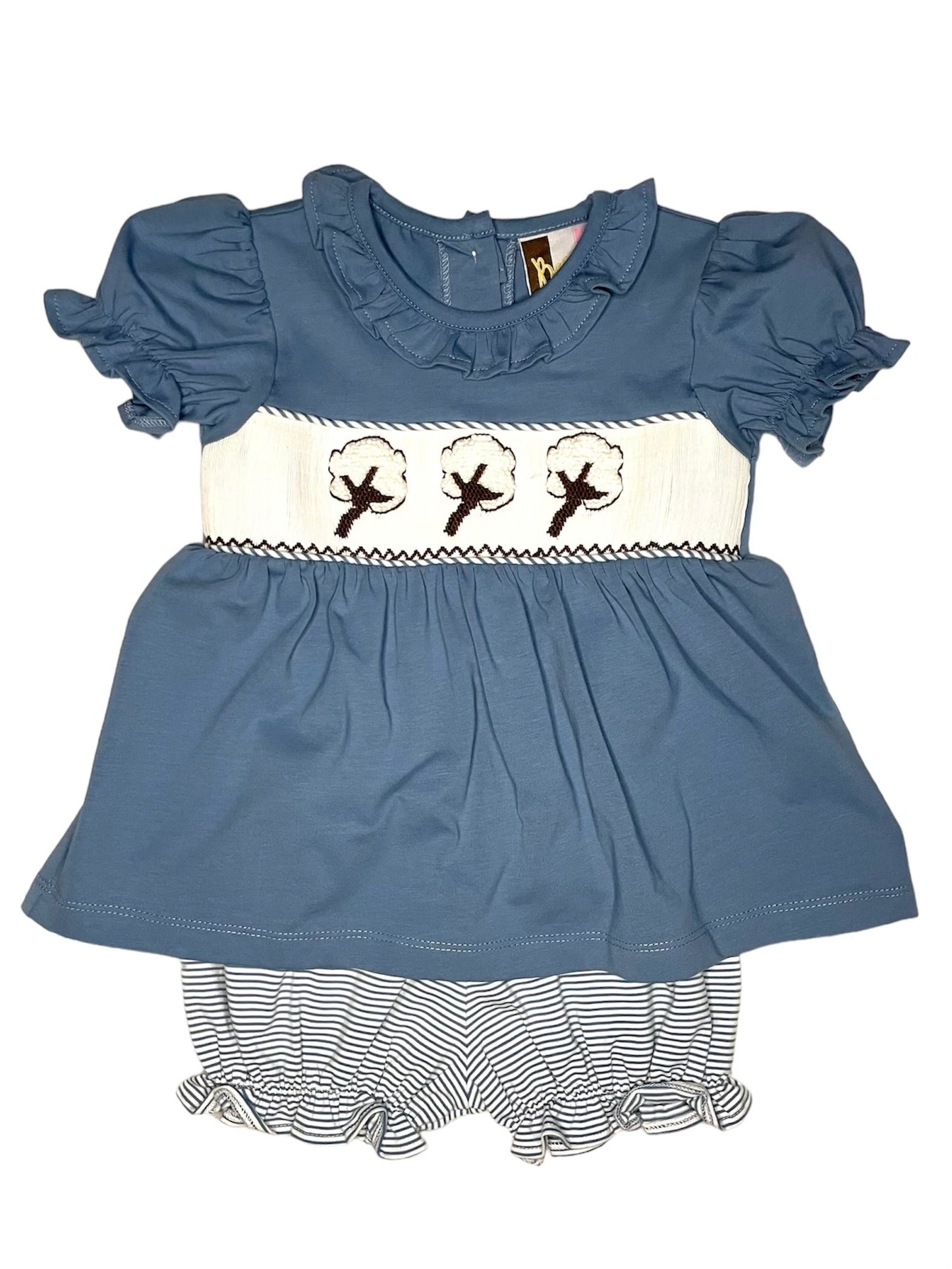 Cotton Smocked Bloomer Set