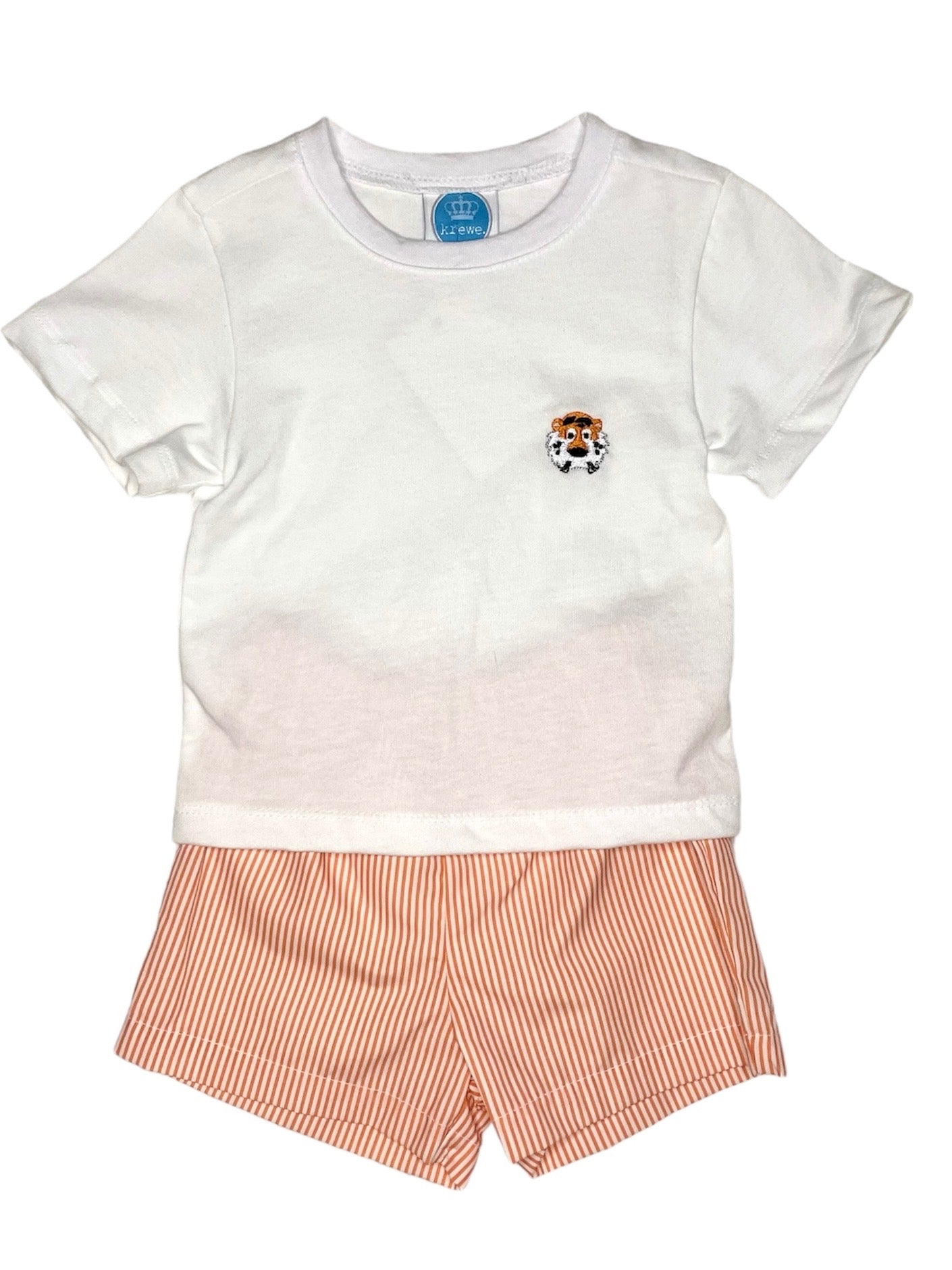 Tiger Embroidered Short Set