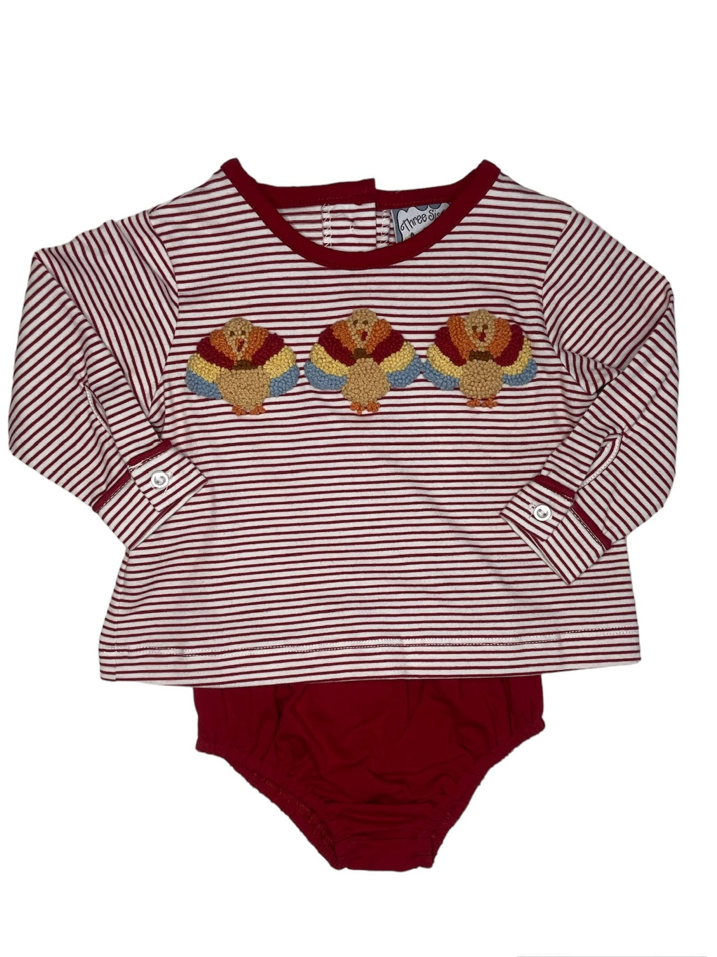 Turkey French Knot Boys Diaper Set