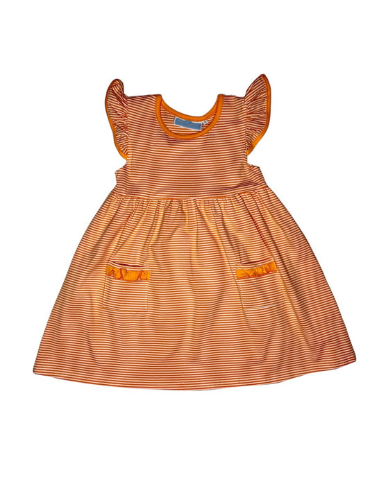 Lucy Game Day Dress - Orange Stripe