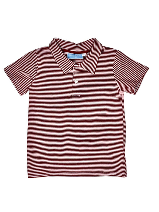Henry Game Day Polo - Crimson Stripe
