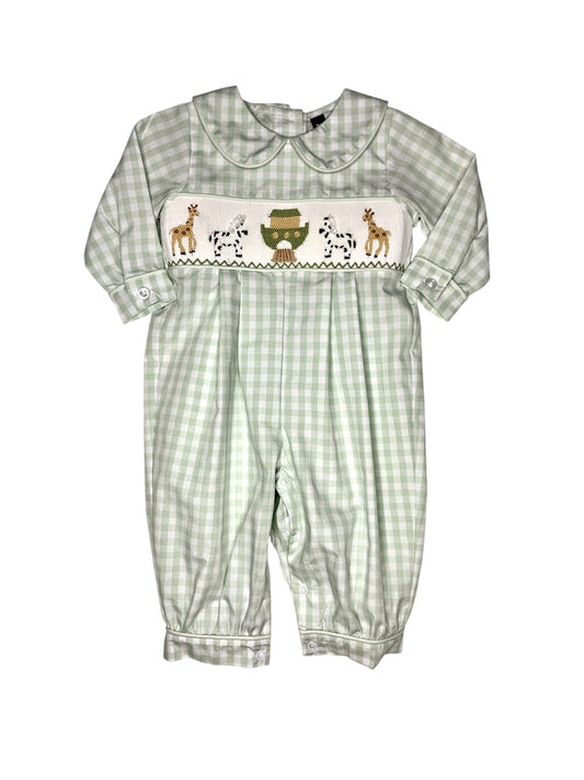 Noah's Ark Smocked Boys Romper