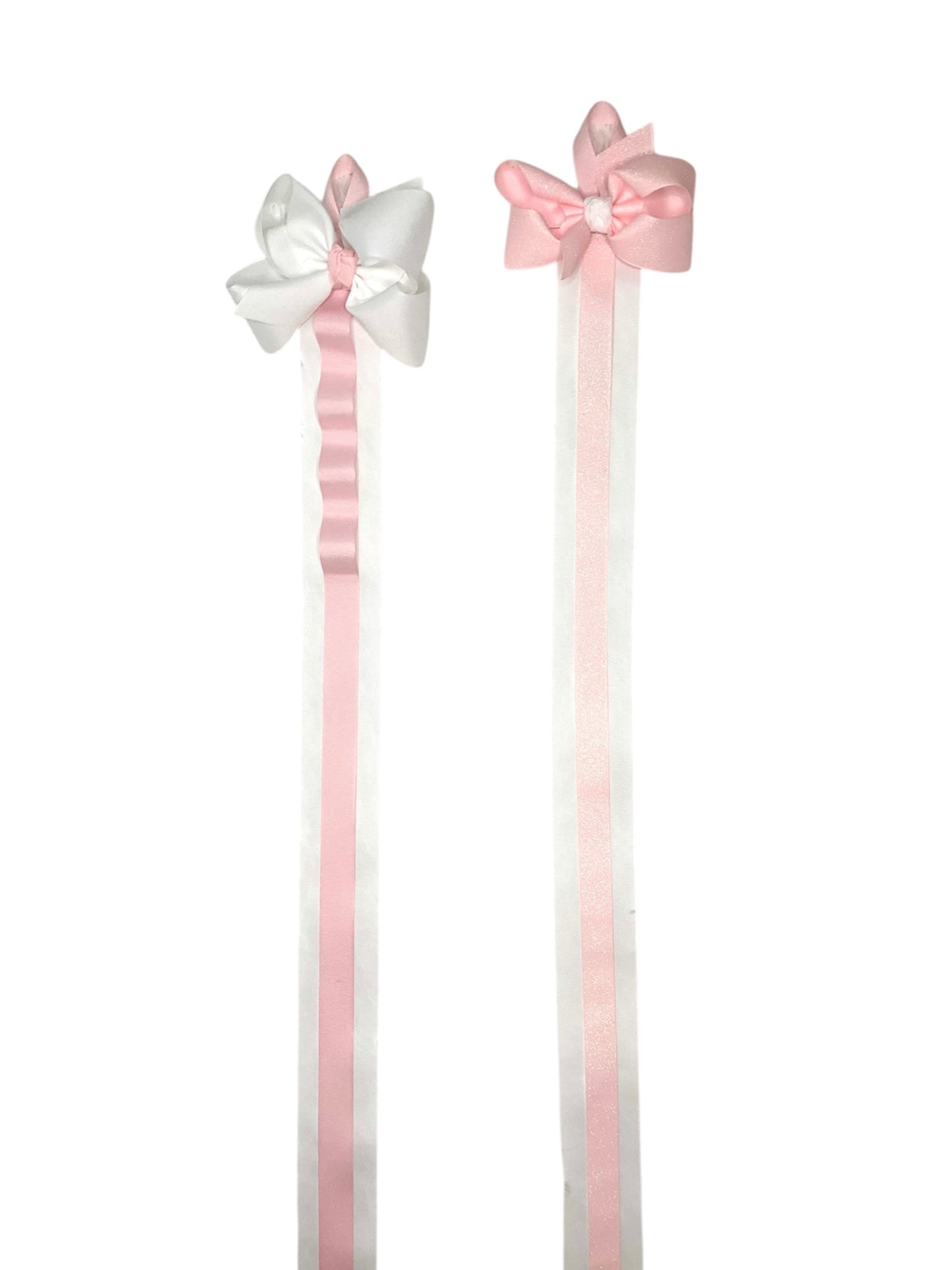 White w/light Pink Bow - Bow Holder