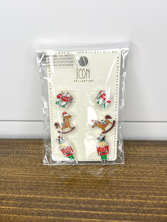 Christmas Earrings - Set of 3