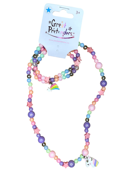 Cheerful Starry Unicorn Necklace/Bracelet Set