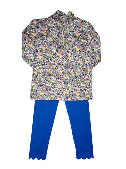Floral 1/4 Zip Pullover Girls Set