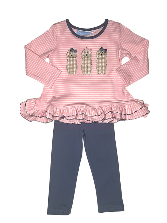 Trotter Street Dog Ruffle Pants Set
