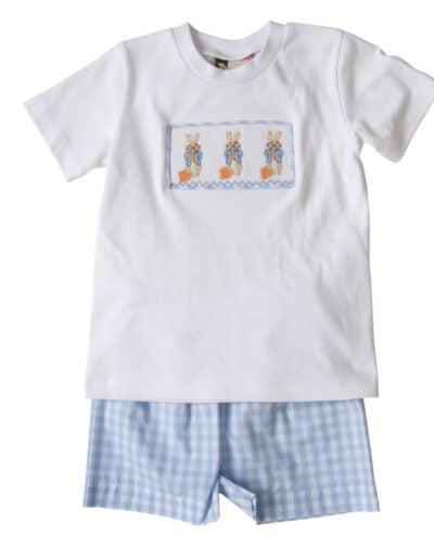 Banana Split Peter Rabbit Smocked Short Set