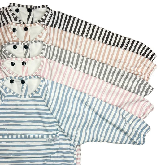 Grayson Long Sleeve Bib - Powder Blue Stripe 6m-3y