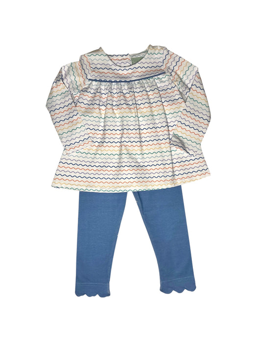 Sage & Lilly Girls Set-Waves Pant Set
