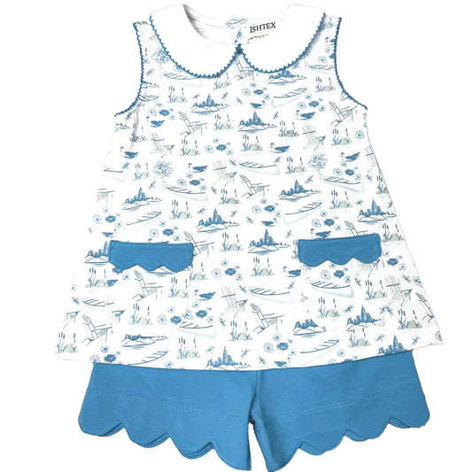 Ishtex Lake Girl's Short Set