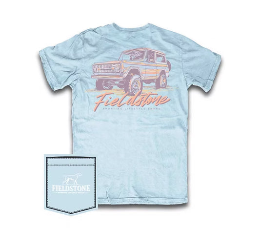 Youth Neon Bronco t-shirt- Chambray