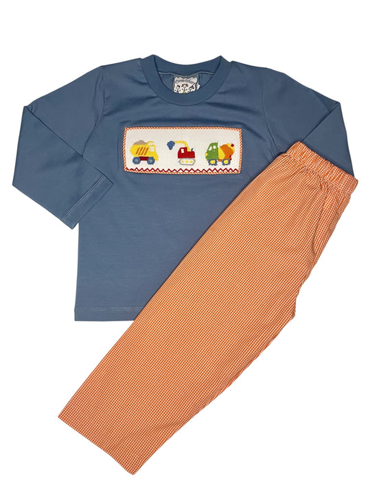 Three Sisters- Construction Smocked Pant Set