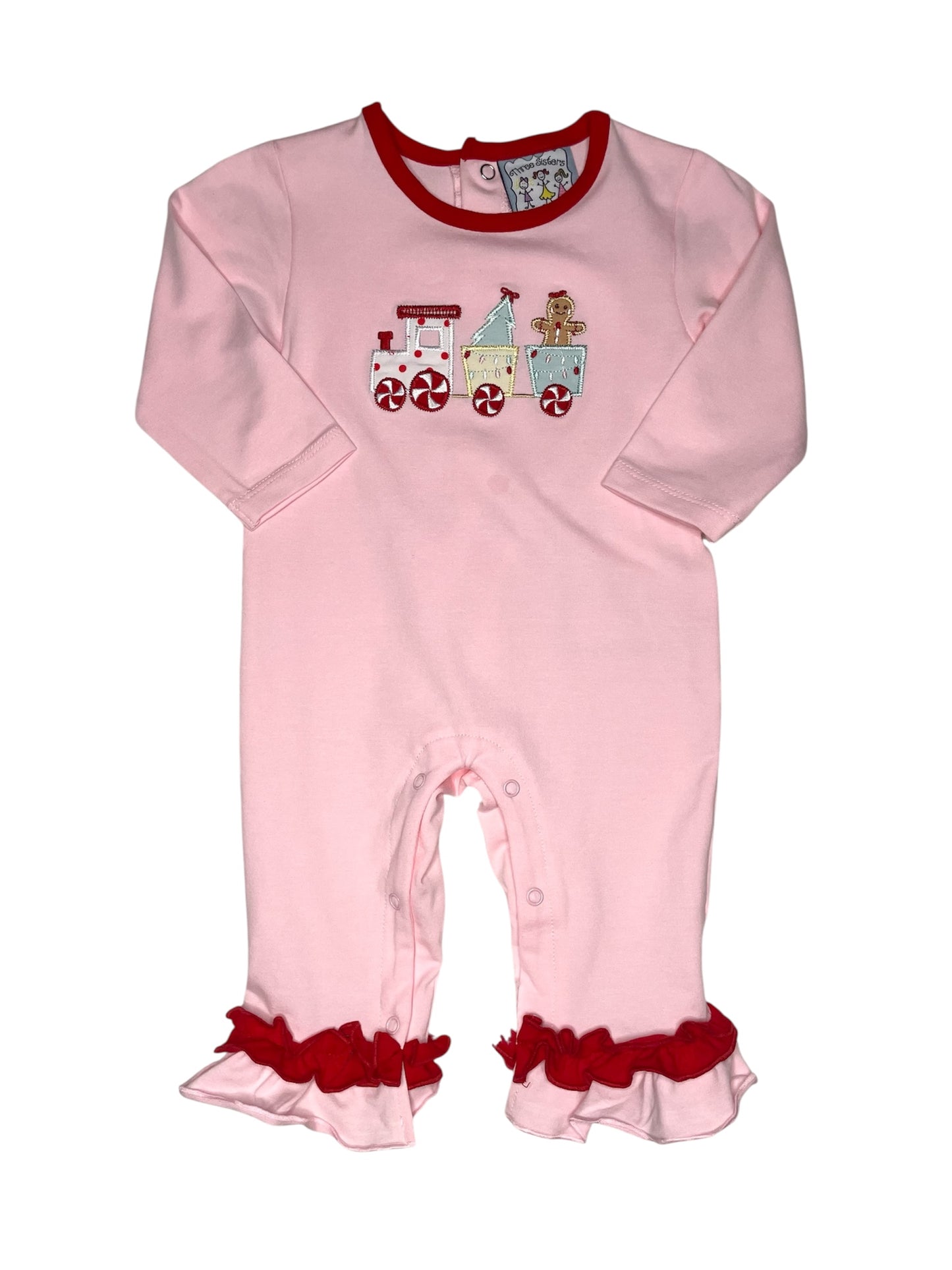 Three Sisters- Christmas Train Girls Romper