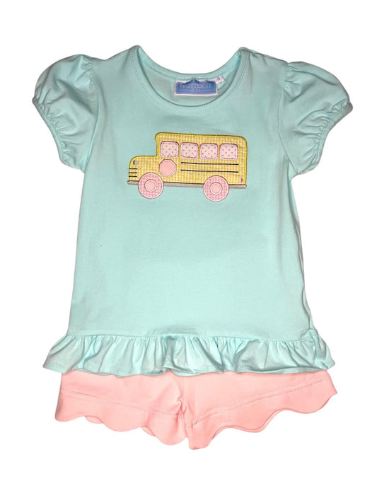Bus Ruffle Girls Short Set