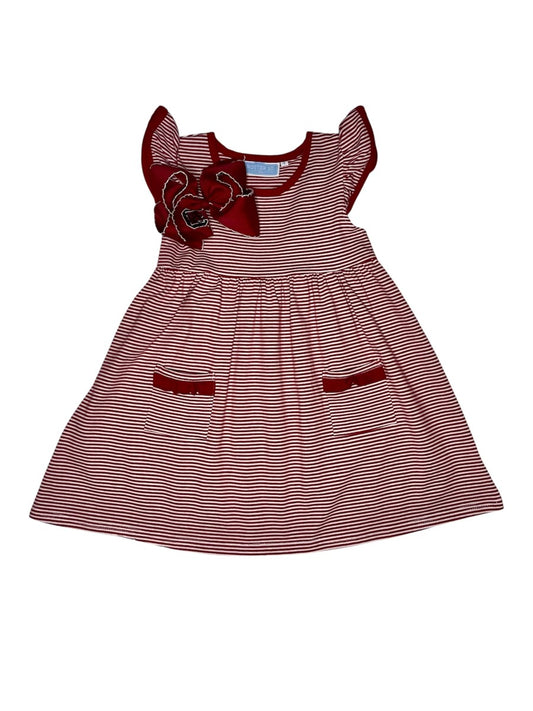 Lucy Game Day Dress - Crimson Stripe
