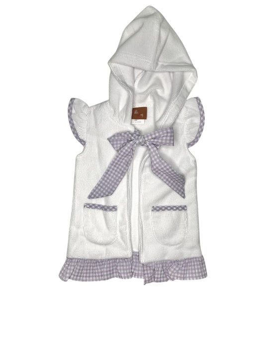 Girl's Terry Cover up - Lilac Gingham