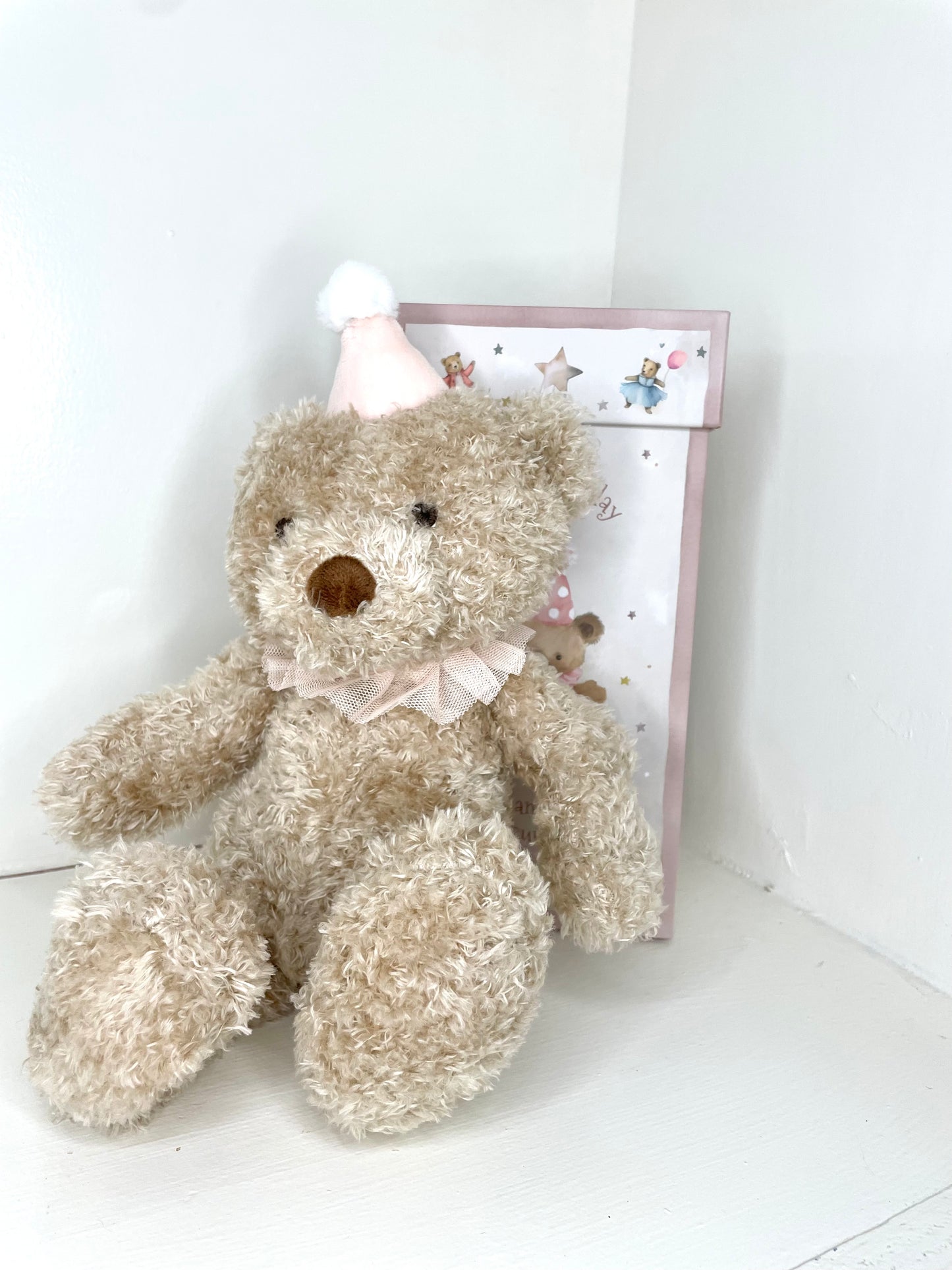 Pink Birthday Bear in gift box