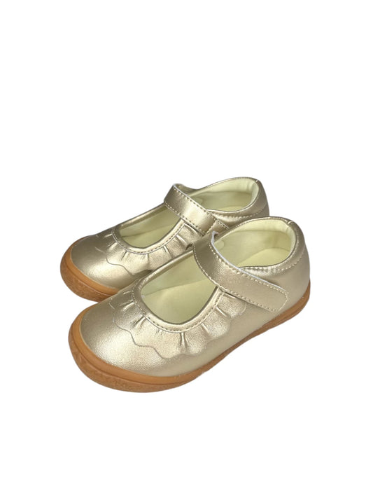 Amina Leather Gold Shoes