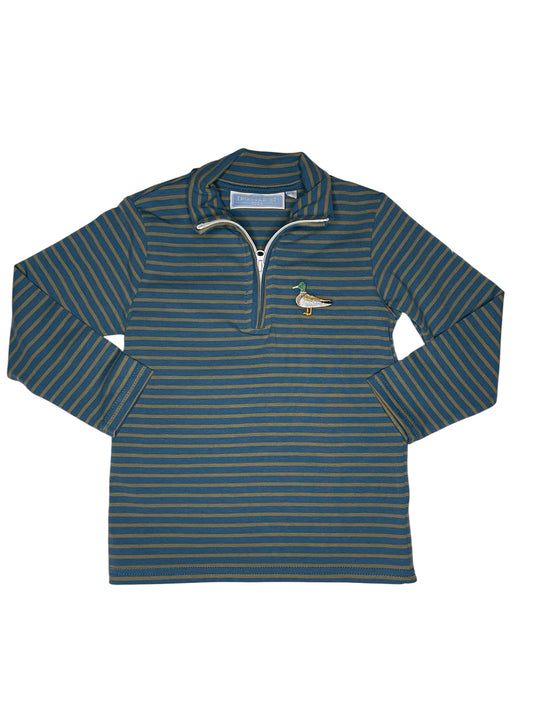 Trotter Street Mallard Embroidery 1/4 Zip Pullover